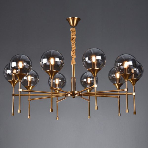 Modern Transitional Elegance Sphere Glass Iron 6/8 Light Chandelier For Living Room - Image 12