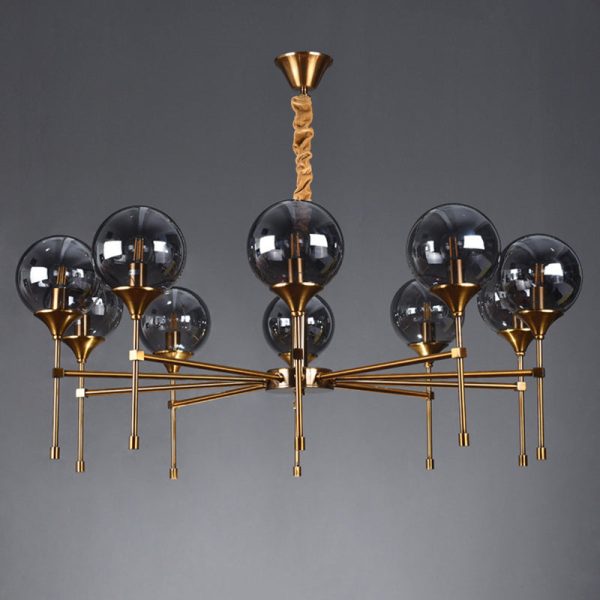 Modern Transitional Elegance Sphere Glass Iron 6/8 Light Chandelier For Living Room - Image 14