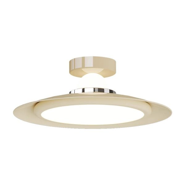 Modern Transitional Cream-Toned Flying Saucer Acrylic Shade Iron LED Semi-Flush Mount Ceiling Light For Bedroom - Image 19