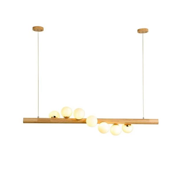 Contemporary Scandinavian Slim Cylinder Base Globe Shade Iron Glass 5/7 Light Chandelier Island Light For Dining Room - Image 13