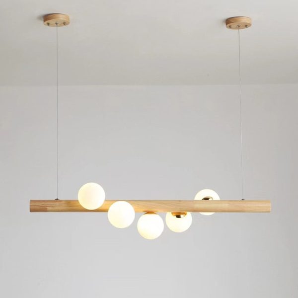 Contemporary Scandinavian Slim Cylinder Base Globe Shade Iron Glass 5/7 Light Chandelier Island Light For Dining Room - Image 11