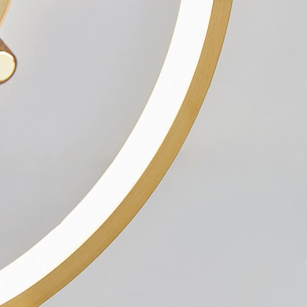 Contemporary Creative Clock Round Aluminum Acrylic Table Lamp With Solid Wood Base LED For Bedroom - Image 6