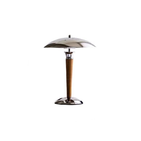 Traditional Japanese Mushroom Round Shade Iron Solid Wood 2-Light Table Lamp For Bedroom - Image 16