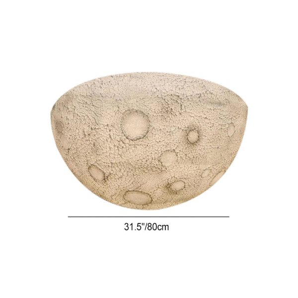 Modern Minimalist Semicircle Embossed Moon Resin LED Flush Mount Ceiling Light For Living Room - Image 5