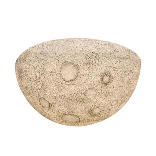 Modern Minimalist Semicircle Embossed Moon Resin LED Flush Mount Ceiling Light For Living Room - Image 13