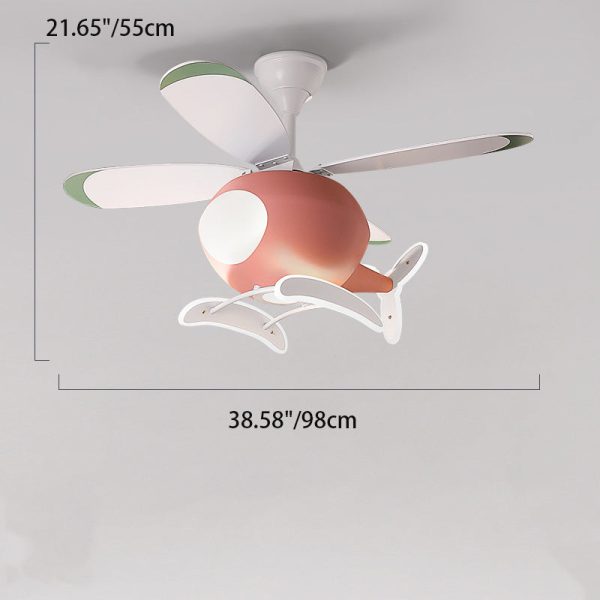 Contemporary Scandinavian Kids Peter Pan Acrylic ABS Iron Fan LED Downrods Ceiling Fan Light For Bedroom - Image 3