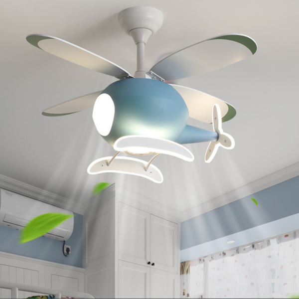 Contemporary Scandinavian Kids Peter Pan Acrylic ABS Iron Fan LED Downrods Ceiling Fan Light For Bedroom - Image 2
