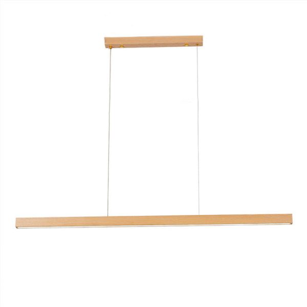 Modern Minimalist Rectangular Long Plate PC Walnut Raw Wood Aluminum LED Chandelier Island Light For Dining Room - Image 17