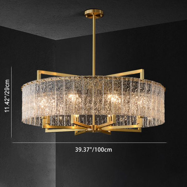 Modern Luxury Round Rectangle Glass Brass 5/6/8/10 Light Chandelier Island Light For Dining Room - Image 6