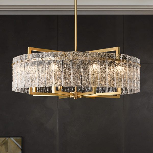 Modern Luxury Round Rectangle Glass Brass 5/6/8/10 Light Chandelier Island Light For Dining Room - Image 15