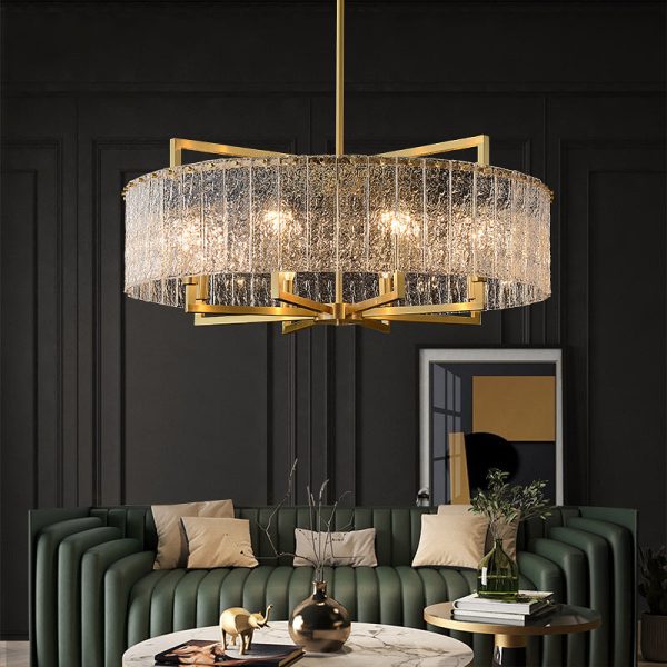 Modern Luxury Round Rectangle Glass Brass 5/6/8/10 Light Chandelier Island Light For Dining Room - Image 2