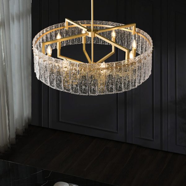 Modern Luxury Round Rectangle Glass Brass 5/6/8/10 Light Chandelier Island Light For Dining Room - Image 13