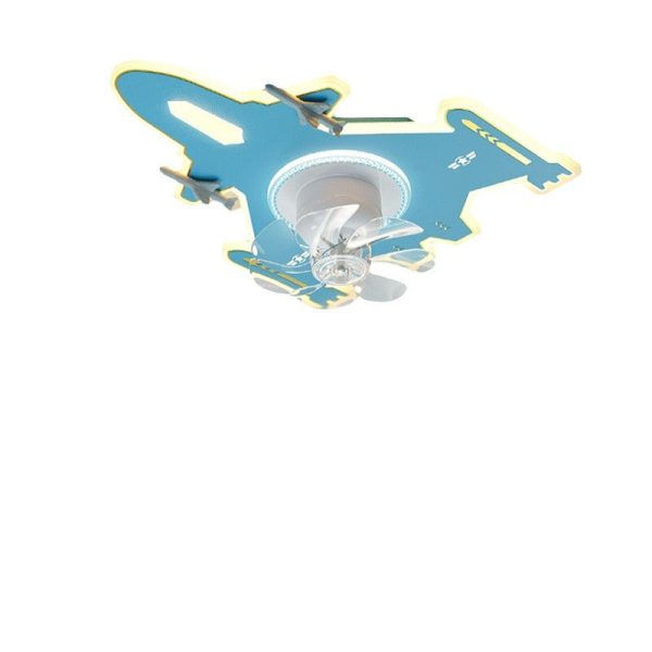 Modern Art Deco Kids Airplane Shapes Acrylic Hardware Resin LED Flush Mount Ceiling Fan Light For Bedroom - Image 9