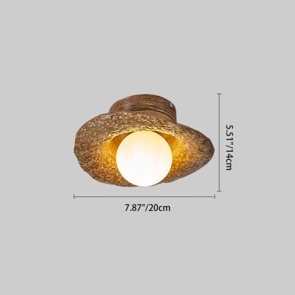 Contemporary Creative Irregular Round Ball Resin Hardware 1-Light Semi-Flush Mount Ceiling Light For Living Room - Image 4