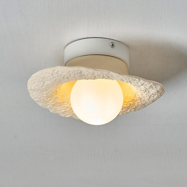 Contemporary Creative Irregular Round Ball Resin Hardware 1-Light Semi-Flush Mount Ceiling Light For Living Room - Image 10