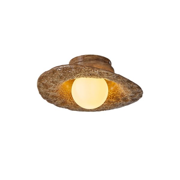 Contemporary Creative Irregular Round Ball Resin Hardware 1-Light Semi-Flush Mount Ceiling Light For Living Room - Image 20