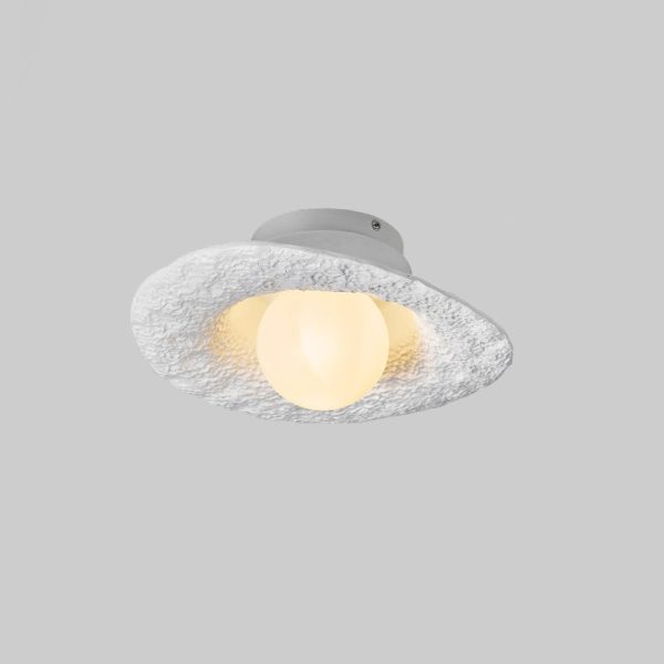 Contemporary Creative Irregular Round Ball Resin Hardware 1-Light Semi-Flush Mount Ceiling Light For Living Room - Image 14