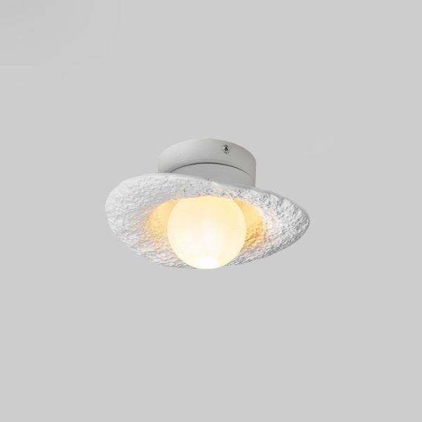 Contemporary Creative Irregular Round Ball Resin Hardware 1-Light Semi-Flush Mount Ceiling Light For Living Room - Image 15