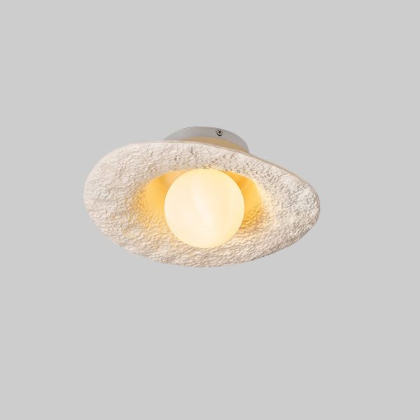 Contemporary Creative Irregular Round Ball Resin Hardware 1-Light Semi-Flush Mount Ceiling Light For Living Room - Image 16