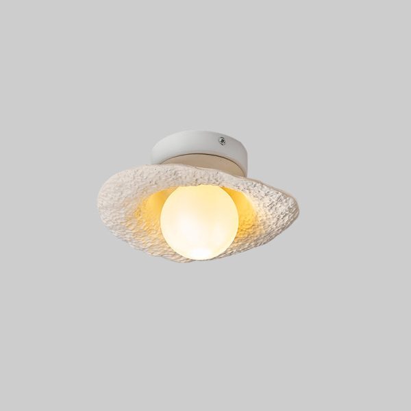 Contemporary Creative Irregular Round Ball Resin Hardware 1-Light Semi-Flush Mount Ceiling Light For Living Room - Image 17