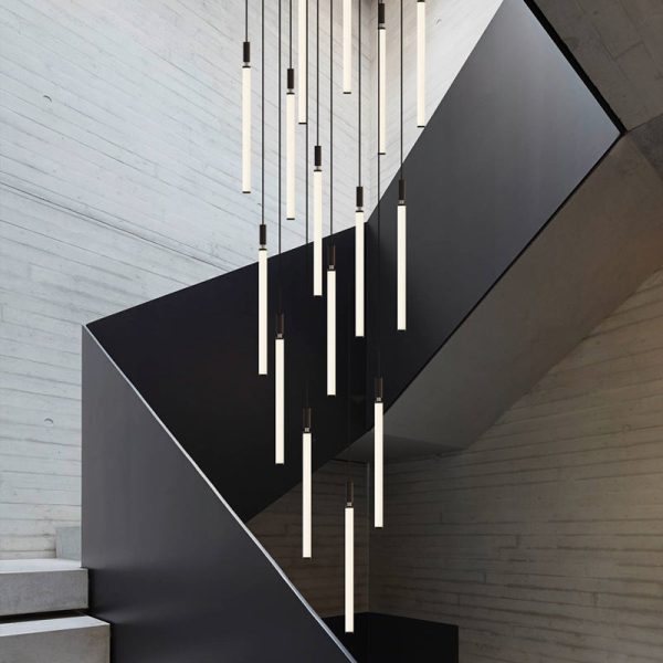Modern Minimalist Aluminum Acrylic Strip LED Pendant Light For Bedside - Image 4