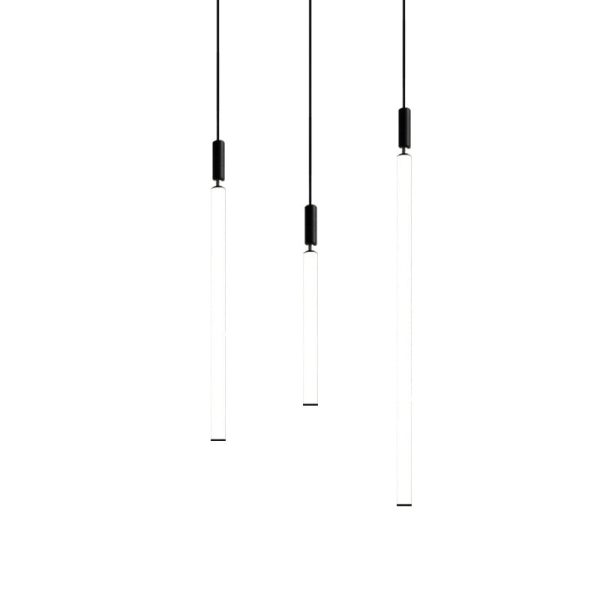 Modern Minimalist Aluminum Acrylic Strip LED Pendant Light For Bedside - Image 26