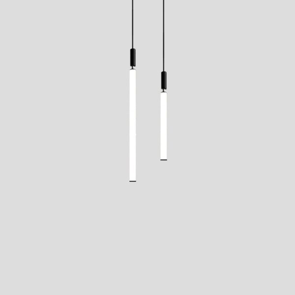 Modern Minimalist Aluminum Acrylic Strip LED Pendant Light For Bedside - Image 23