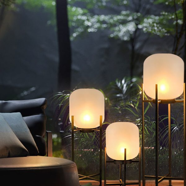 Modern Simplicity Solar Waterproof Cylinder Stainless Steel Acrylic LED Standing Floor Lamp For Outdoor Patio - Image 12