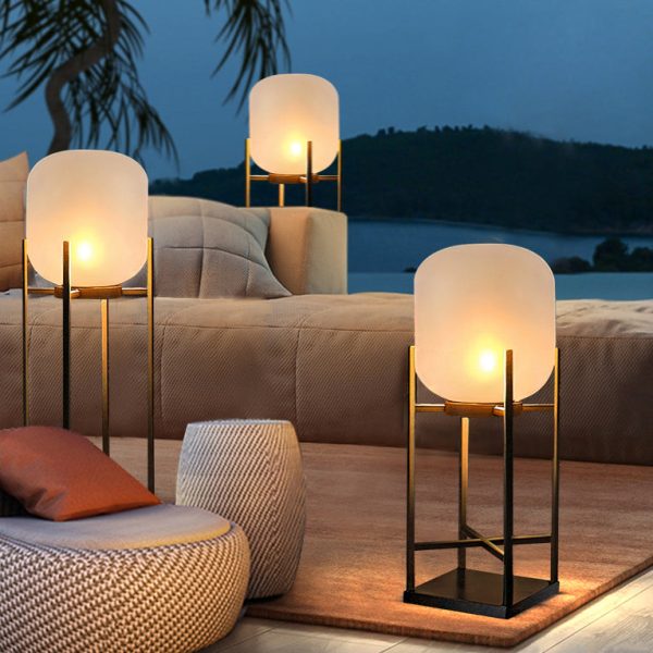 Modern Simplicity Solar Waterproof Cylinder Stainless Steel Acrylic LED Standing Floor Lamp For Outdoor Patio - Image 3
