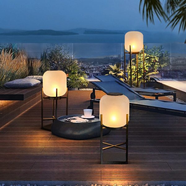 Modern Simplicity Solar Waterproof Cylinder Stainless Steel Acrylic LED Standing Floor Lamp For Outdoor Patio - Image 13