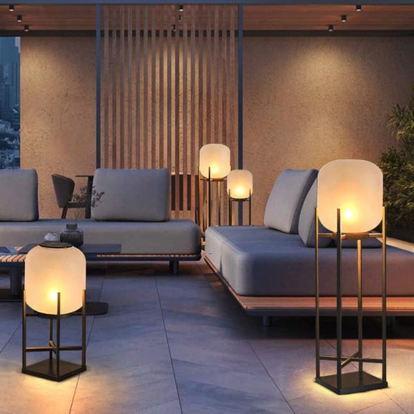Modern Simplicity Solar Waterproof Cylinder Stainless Steel Acrylic LED Standing Floor Lamp For Outdoor Patio - Image 7