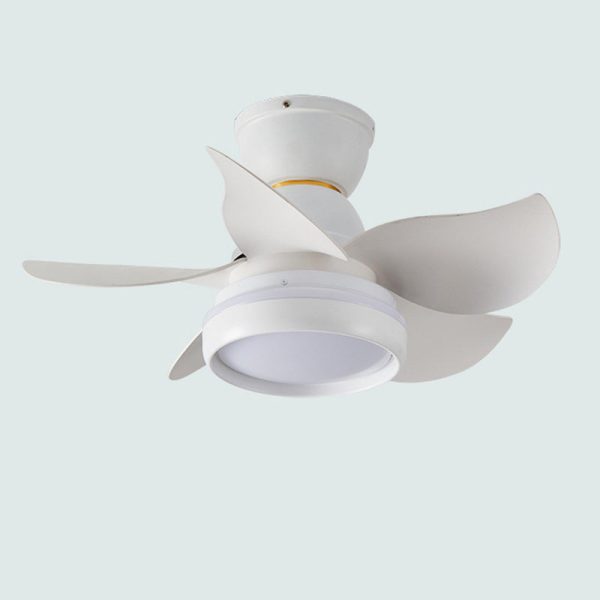 Contemporary Scandinavian Acrylic ABS Metal Round Flower LED Semi-Flush Mount Ceiling Fan Light For Living Room - Image 20