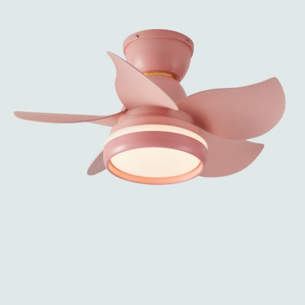 Contemporary Scandinavian Acrylic ABS Metal Round Flower LED Semi-Flush Mount Ceiling Fan Light For Living Room - Image 23