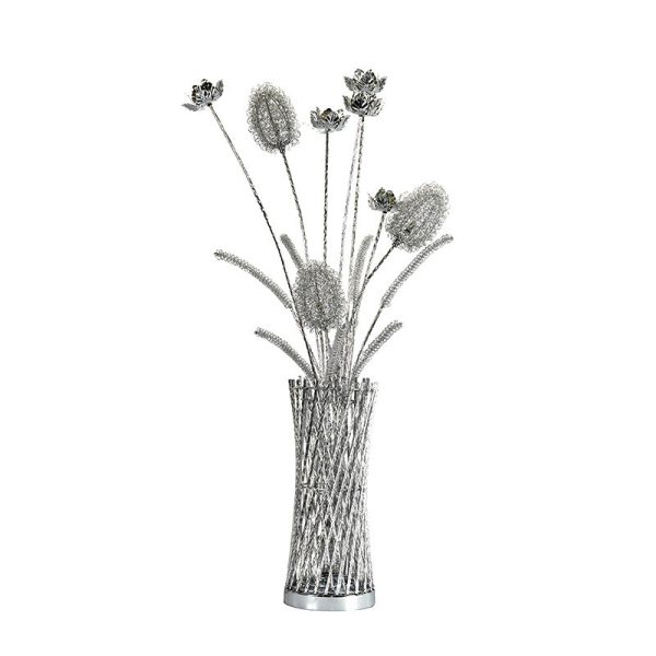 Modern Art Deco Aluminum Wire Weaving Vase LED Standing Floor Lamp For Living Room - Image 13