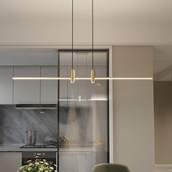 Modern Minimalist Iron Aluminum Silica Strip Spotlight LED Chandeliers Island Light For Dining Room - Image 2