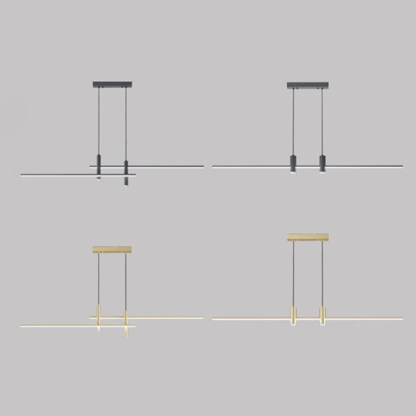 Modern Minimalist Iron Aluminum Silica Strip Spotlight LED Chandeliers Island Light For Dining Room - Image 24