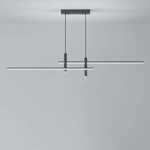 Modern Minimalist Iron Aluminum Silica Strip Spotlight LED Chandeliers Island Light For Dining Room - Image 26