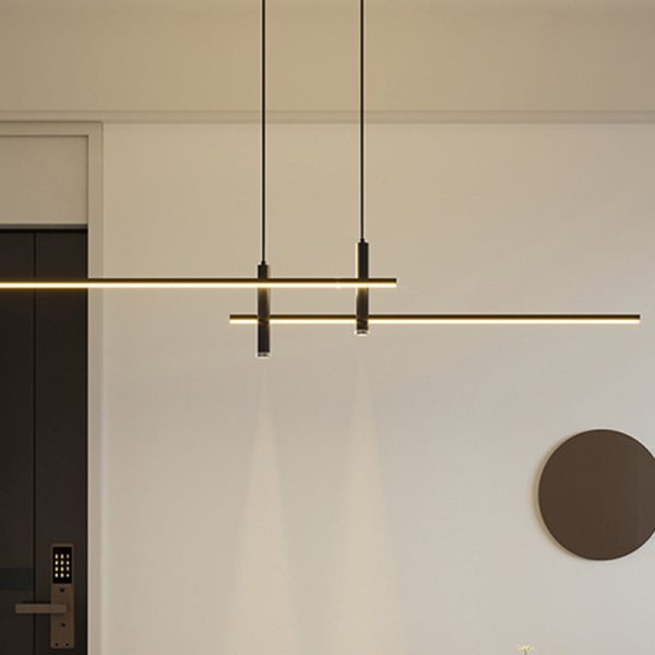 Modern Minimalist Iron Aluminum Silica Strip Spotlight LED Chandeliers Island Light For Dining Room - Image 15