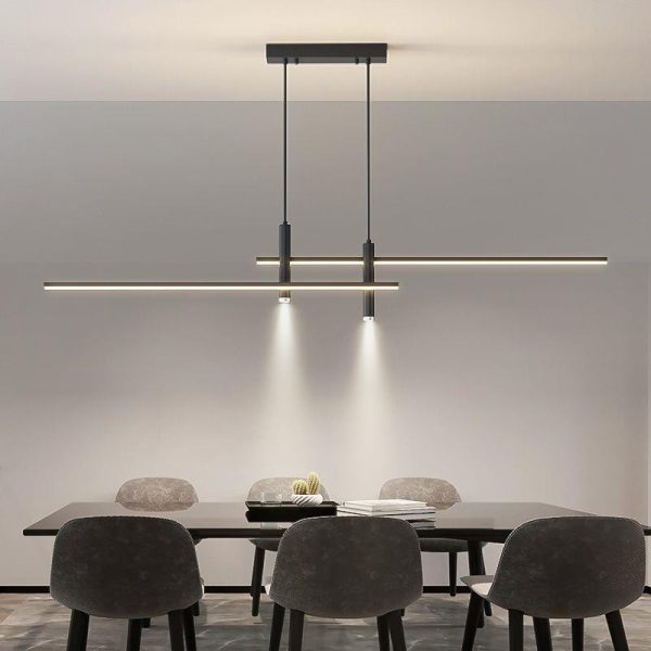 Modern Minimalist Iron Aluminum Silica Strip Spotlight LED Chandeliers Island Light For Dining Room - Image 4