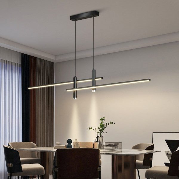 Modern Minimalist Iron Aluminum Silica Strip Spotlight LED Chandeliers Island Light For Dining Room - Image 16
