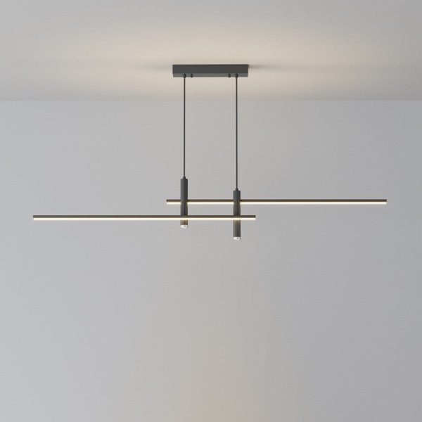Modern Minimalist Iron Aluminum Silica Strip Spotlight LED Chandeliers Island Light For Dining Room - Image 28