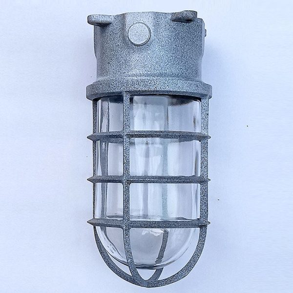Contemporary Industrial Waterproof Aluminum Alloy Glass Cylinder Cage 1-Light Semi-Flush Mount Ceiling Light For Outdoor Patio - Image 17