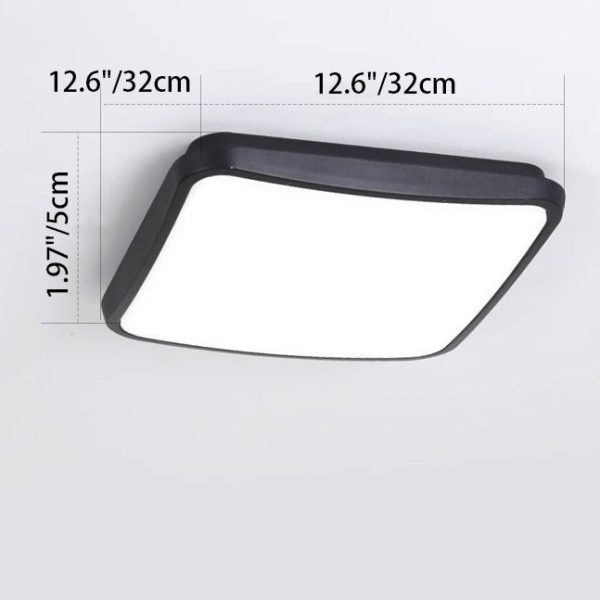 Modern Minimalist Waterproof Aluminum Alloy PC Round Square LED Flush Mount Ceiling Light For Outdoor Patio - Image 9