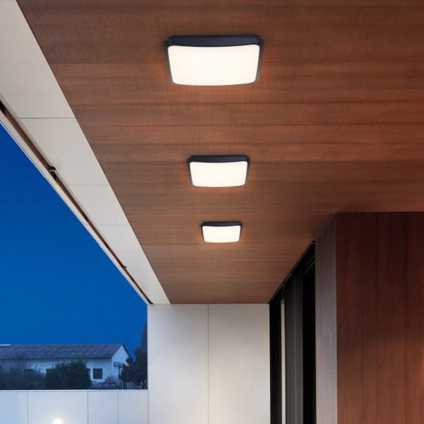 Modern Minimalist Waterproof Aluminum Alloy PC Round Square LED Flush Mount Ceiling Light For Outdoor Patio - Image 4