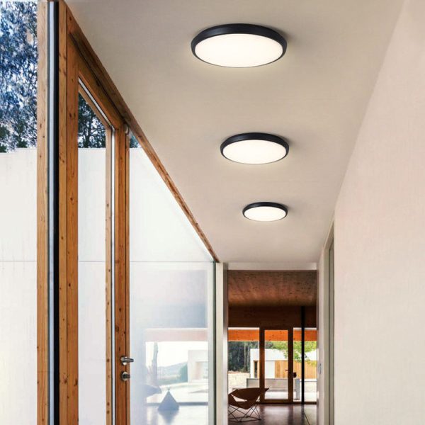 Modern Minimalist Waterproof Aluminum Alloy PC Round Square LED Flush Mount Ceiling Light For Outdoor Patio - Image 3