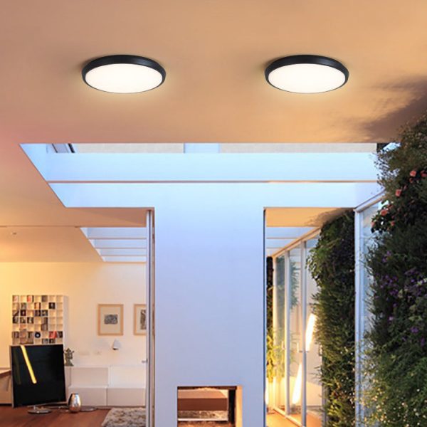 Modern Minimalist Waterproof Aluminum Alloy PC Round Square LED Flush Mount Ceiling Light For Outdoor Patio - Image 19