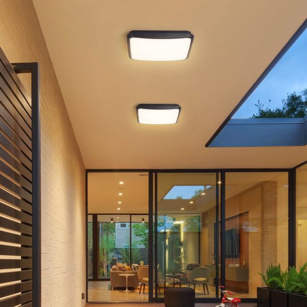 Modern Minimalist Waterproof Aluminum Alloy PC Round Square LED Flush Mount Ceiling Light For Outdoor Patio - Image 20