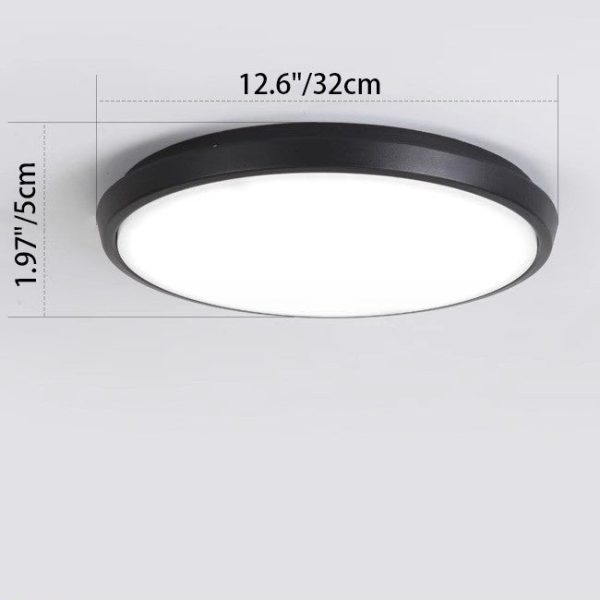 Modern Minimalist Waterproof Aluminum Alloy PC Round Square LED Flush Mount Ceiling Light For Outdoor Patio - Image 12