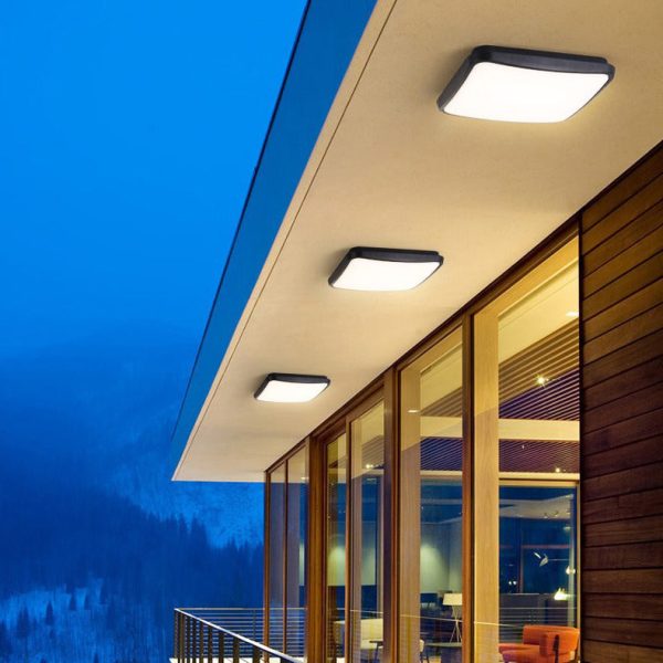 Modern Minimalist Waterproof Aluminum Alloy PC Round Square LED Flush Mount Ceiling Light For Outdoor Patio - Image 23