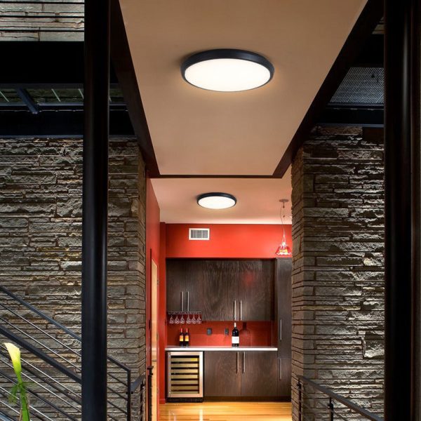 Modern Minimalist Waterproof Aluminum Alloy PC Round Square LED Flush Mount Ceiling Light For Outdoor Patio - Image 2